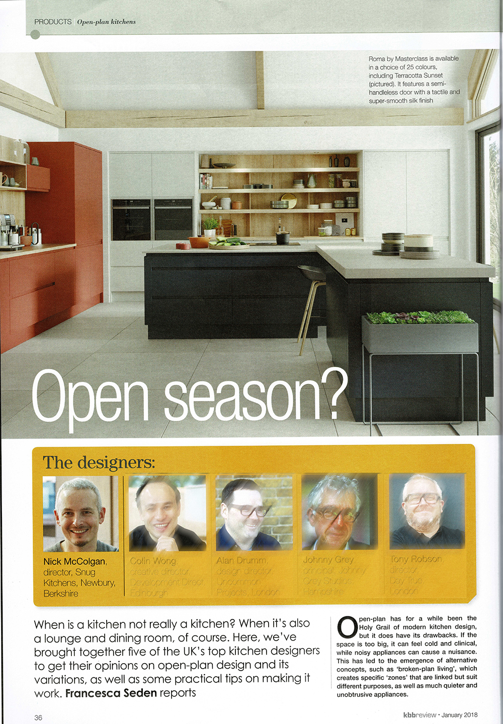 Article showing Nick McColgdan, Managing Director of Snug Kitchens Newbury in KBB review magazine