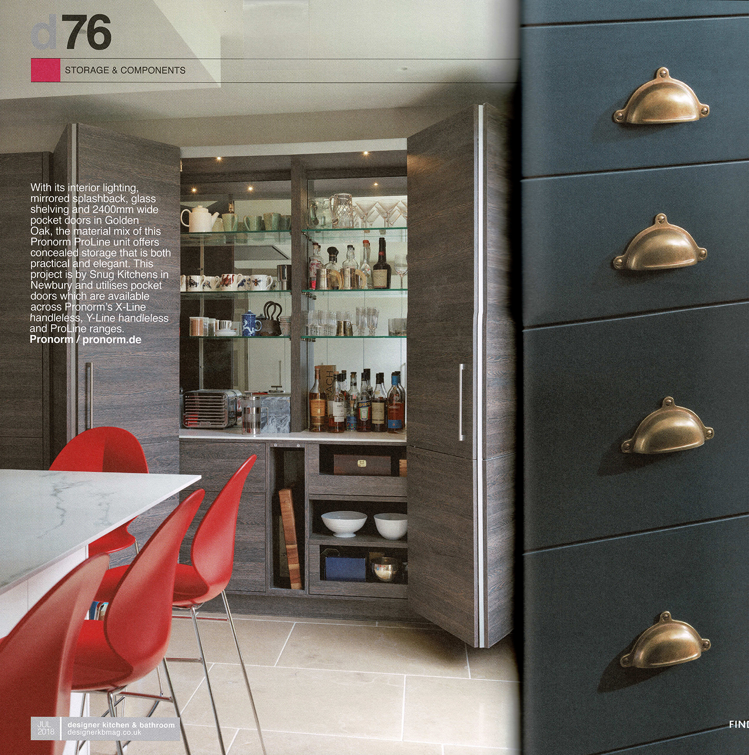 Designer kitchen with double-door modern larder